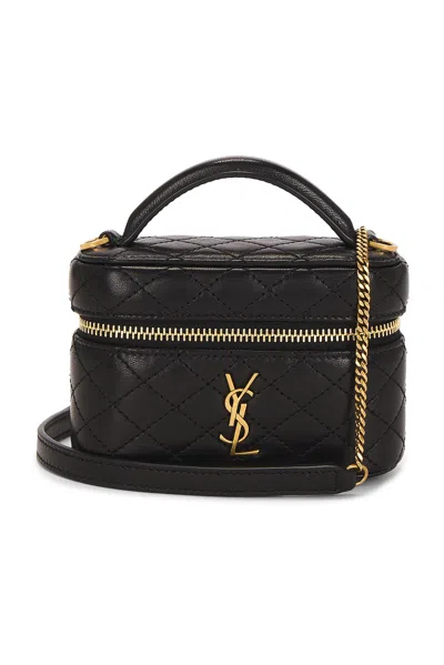 Saint Laurent Gaby Micro Leather Crossbody Bag In Black