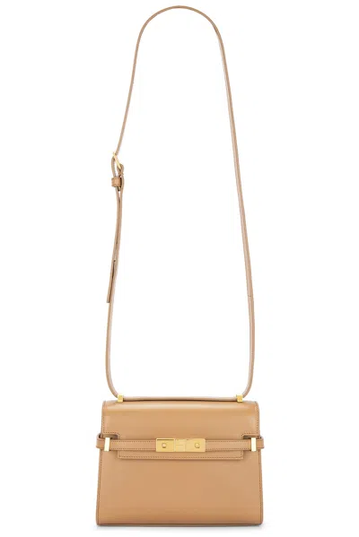 Saint Laurent Mini Manhattan Crossbody Bag In Brown