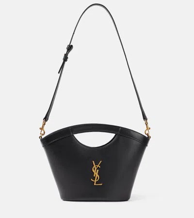 Saint Laurent Shopping Mini Leather Shoulder Bag In Nero