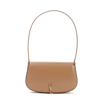 Saint Laurent Demi Lune Hobo Bag In Beige