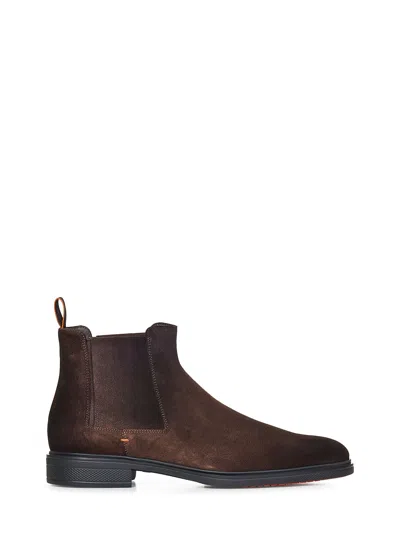 Santoni Easy Boots In Brown