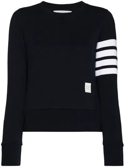 Thom Browne 4bar Cotton Sweatshirt In Blue