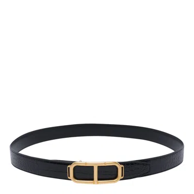 Tom Ford Reversible Buckle Belt In Black