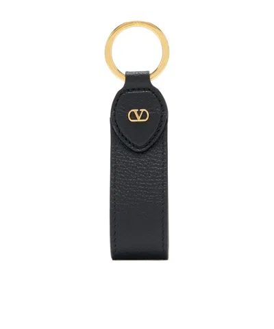 Valentino Garavani Vlogo Signature Key Ring In Nero