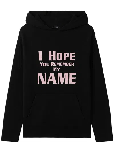 We11 Done Black 'i Hope You Remember My Name' Hoodie