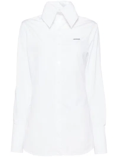 We11 Done White High-neck Collar Shirt