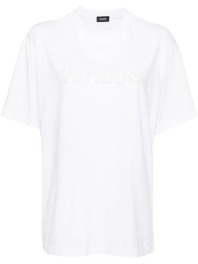 We11 Done White Pearl Logo T-shirt