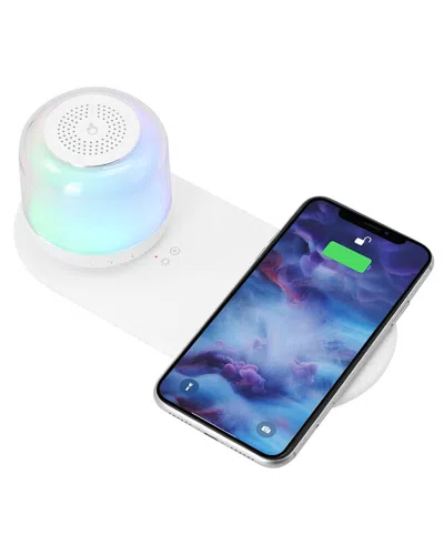 Ztech Wireless Charger & Magnetic Bluetooth Led Wireless Speaker In Black