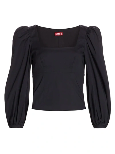 Shop Staud Women's Lana Puff-sleeve Top In Black