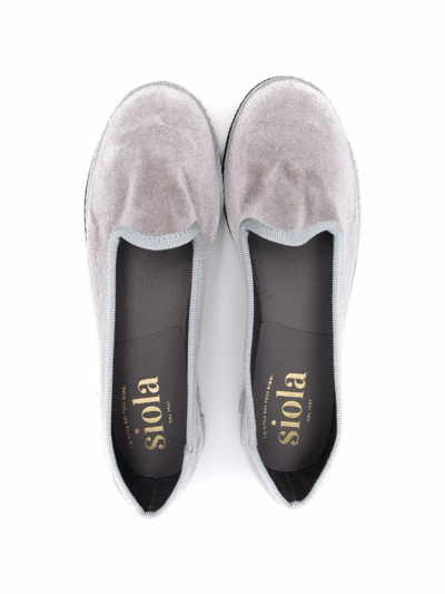 SIOLA SLIP-ON VELVET-EFFECT LOAFERS 