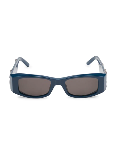 Palm Angels Angel 144mm Rectangular Sunglasses In 4607 Blue Navy | ModeSens