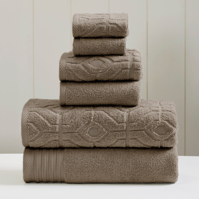 MODERN THREADS Modern Threads 6-Piece Yarn Dyed Diamond Gate Jacquard Towel Set 