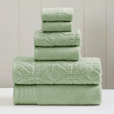 MODERN THREADS 6-PIECE YARN DYED DIAMOND GATE JACQUARD TOWEL SET 