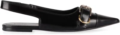 Shop Givenchy Elegant Leather Slingback Pumps With Buckle In Black