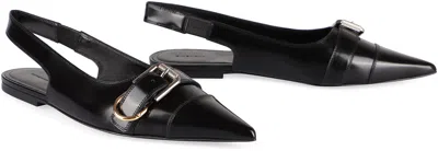 Shop Givenchy Elegant Leather Slingback Pumps With Buckle In Black