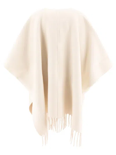 Shop Brunello Cucinelli Wool And Cashmere Double Knit Poncho In Beige