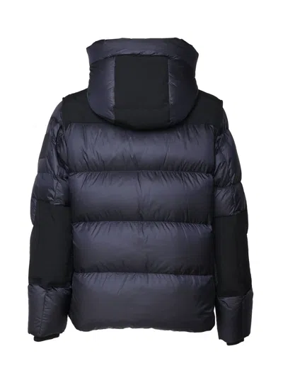 Shop Burberry Quilted Hooded Down Jacket In Blue