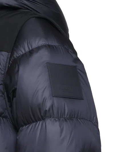 Shop Burberry Quilted Hooded Down Jacket In Blue