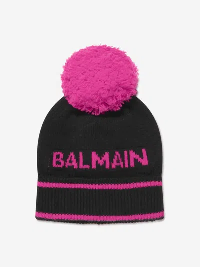 BALMAIN BALMAIN GIRLS KNITTED BEANIE HAT 