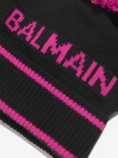 BALMAIN BALMAIN GIRLS KNITTED BEANIE HAT 