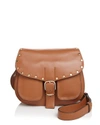 REBECCA MINKOFF Biker Saddle Bag,1828916ALMOND/GOLD