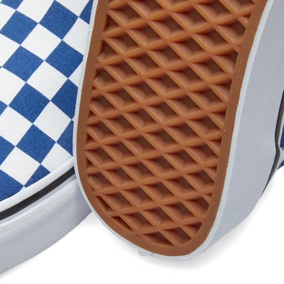 Shop Vans Classic Slip On Checkerboard In Blue