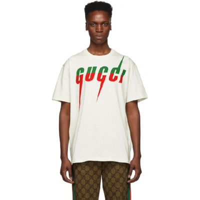 Shop Gucci Off-white Logo T-shirt