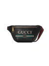 Gucci Printed Leather Belt Bag In Black