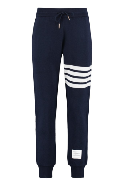 Thom Browne Blue 4-bar Stripe Track Pants In Navy