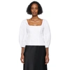 Staud Lana Puff Sleeve Blouse In White