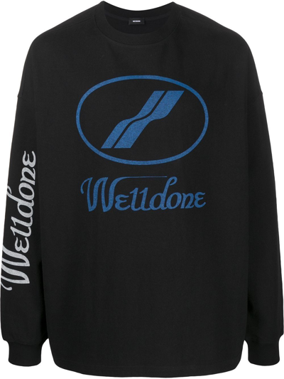 We11 Done Oversized Logo Sweatshirt In Black