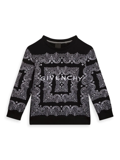 Givenchy Babies' Bandana-print Long-sleeved Jumper In Black