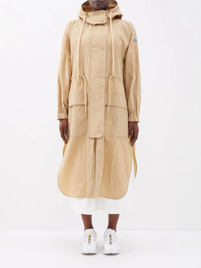 Moncler Sologne Crinkled-shell Parka In Neutrals