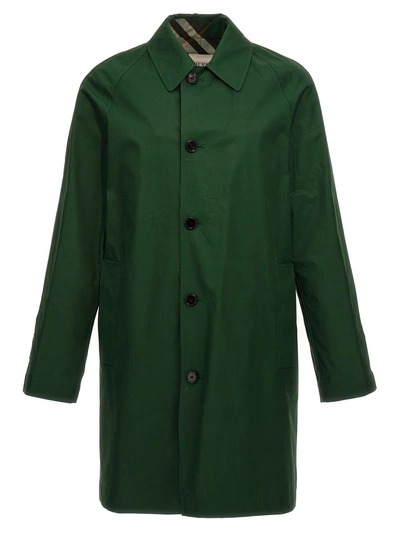 Burberry Medium Reversible Car Coat Check In Green