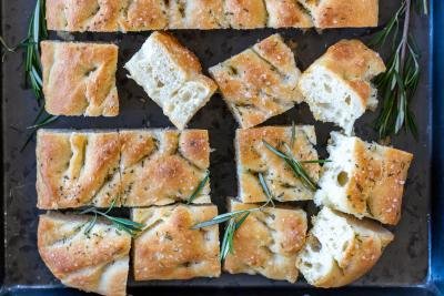 Sliced Focaccia bread