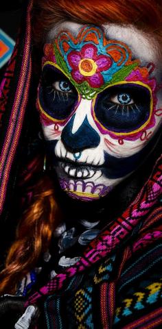 Premium Photo  Young girl in the image of santa muerte