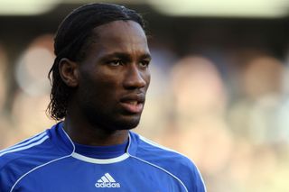 Didier Drogba playing for Chelsea in 2007