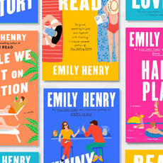 a collage of book covers of emily henry's various romance novels