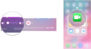Record an iPhone FaceTime call on Mac, showing how to adjust the volume bar, then open FaceTime on your iPhone