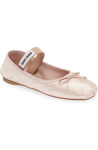 Logo Strap Ballet Flat