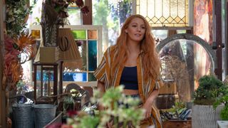 Lily Bloom (Blake Lively) in her flower store in "It Ends With Us"