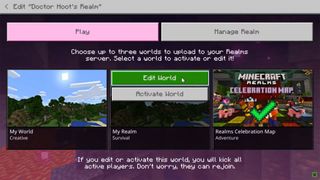 Minecraft Realms edit world