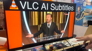 A demo of AI-generated subtitles on VLC media player