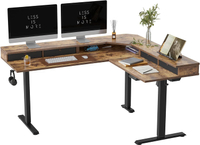 Fezibo  L-shaped standing desk with monitor shelf