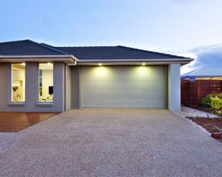 Garage lights and driveway