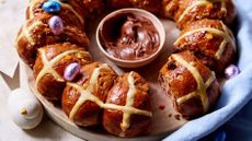 Chocolate orange hot cross buns