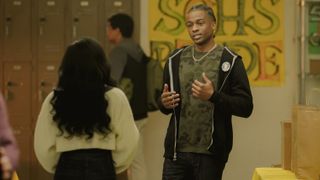 Antonio J Bell as Khalil talking to someone in All American season 7 