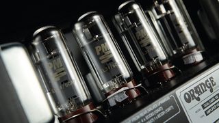 Four EL34 tubes in an Orange amp