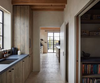 contemporary utility room with full height units