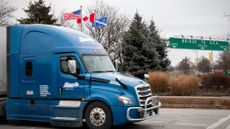 Truck at U.S.-Canada border